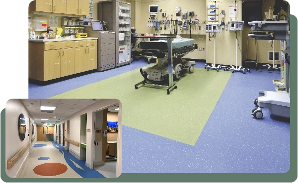 "Durable hospital flooring Dubai"