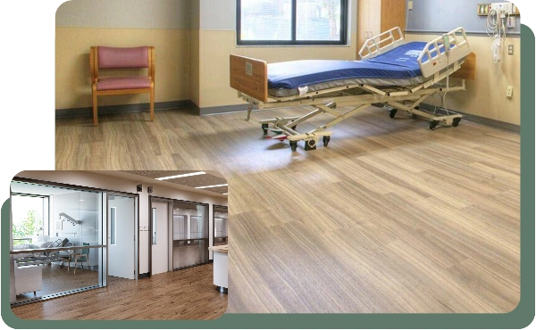 Hospital flooring designed for safety and hygiene