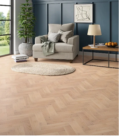 Herringbone wooden flooring design for luxury interiors