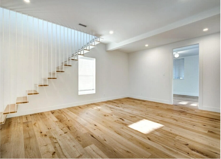 Elegant wooden flooring in living room