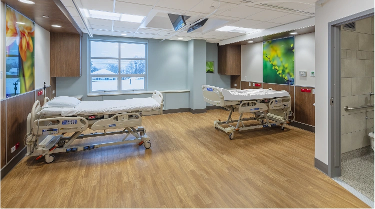 Hygienic hospital flooring for sterile environments