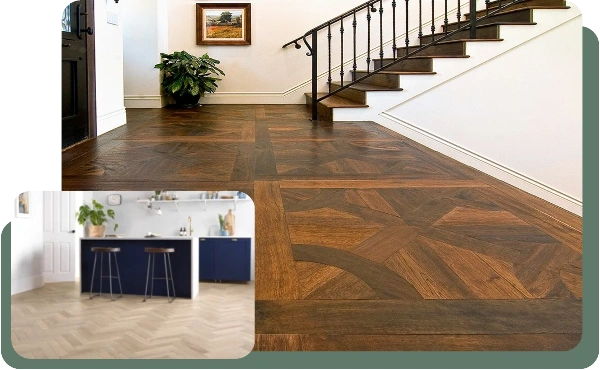 "Luxury basketweave parquet flooring Dubai"