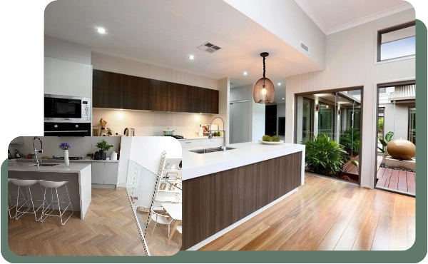 Modern kitchen flooring for homes in Dubai