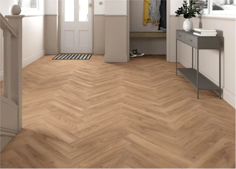 Modern wooden flooring in living room interior