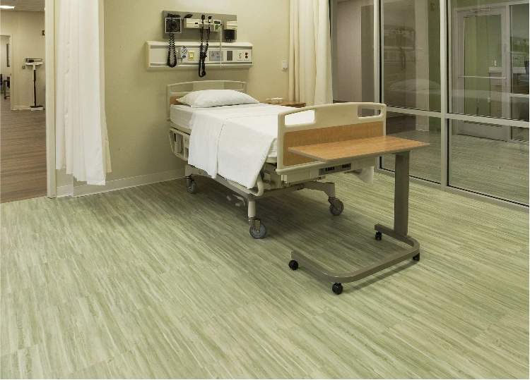 Non-slip hospital flooring for safety and hygiene
