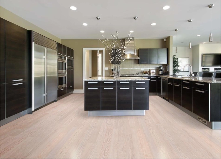 "Beautiful kitchen featuring premium flooring design"