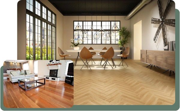 High-quality semi-solid wood flooring installed in a Dubai luxury interior
