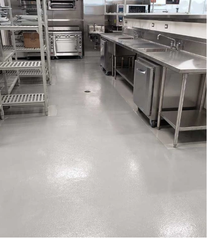 Seamless epoxy flooring for modern kitchens