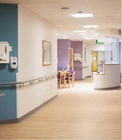 Vinyl flooring for hospitals and healthcare centers