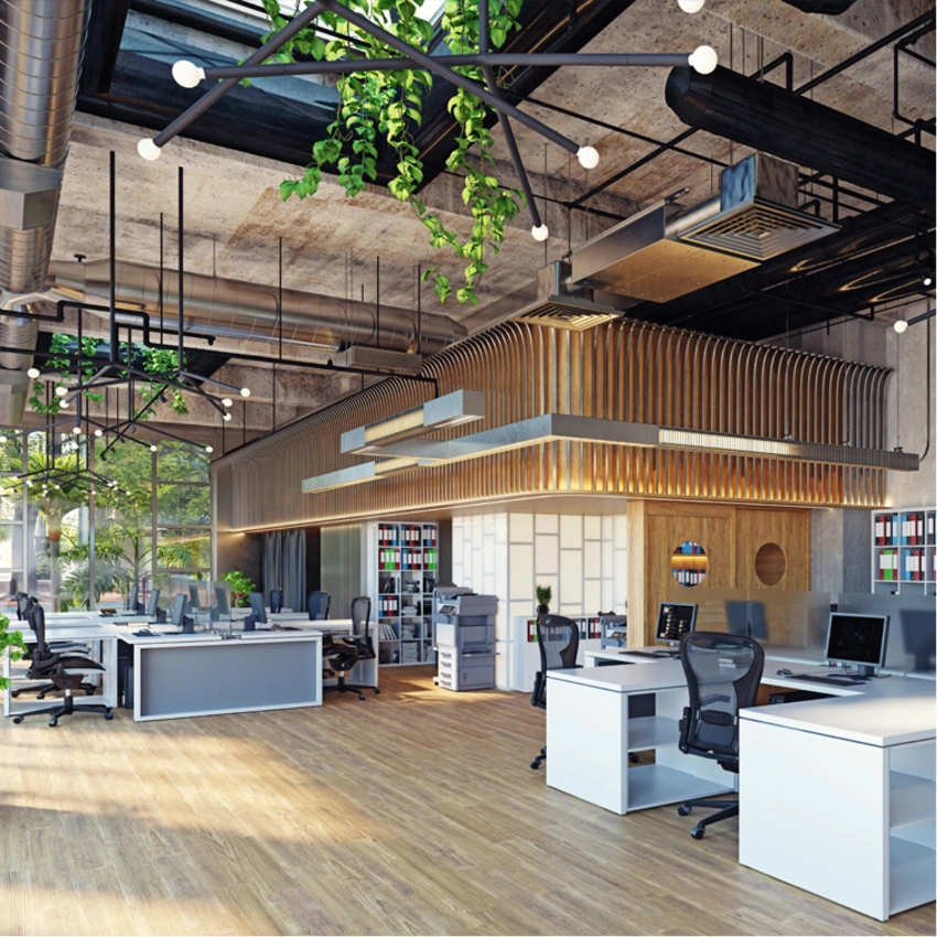 High-end office flooring with modern corporate interior