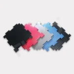 Interlocking rubber tiles installed on gym floor