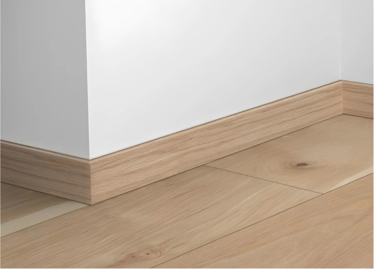 Light tone wooden skirting board