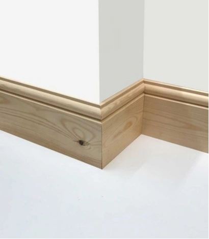 Diagonal pattern MDF skirting