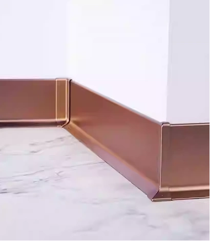Metallic base aluminium wall skirting