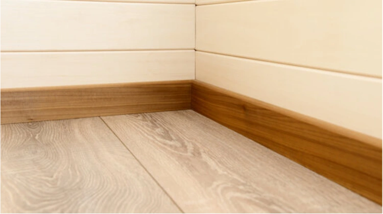 Teak wooden skirting board