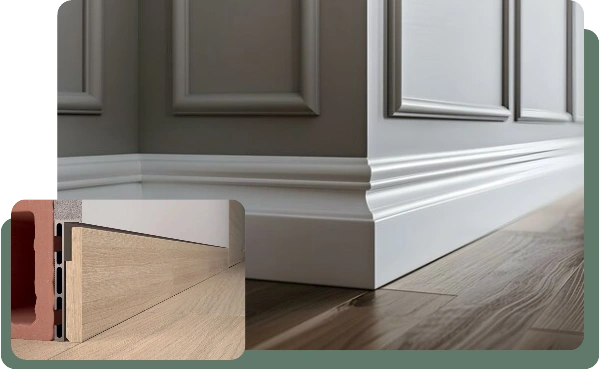 Standard wall skirting board