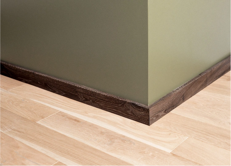 Rustic style wooden skirting board