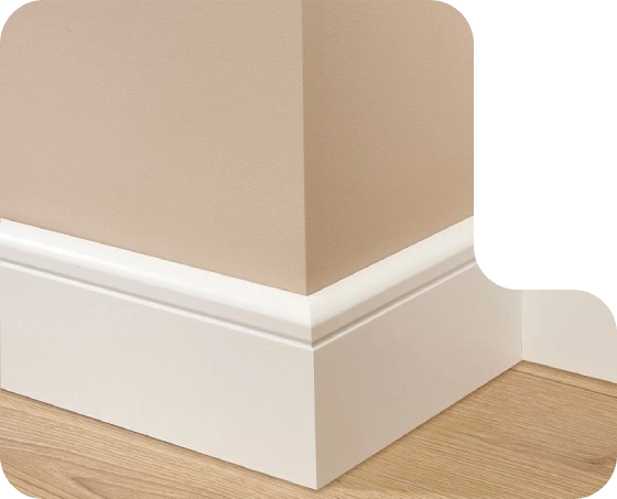 Smooth edge MDF skirting board