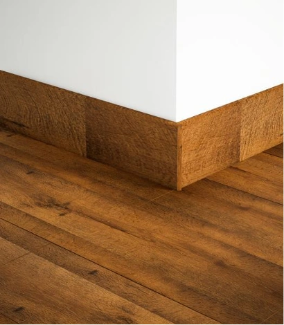 Herringbone pattern wooden skirting board