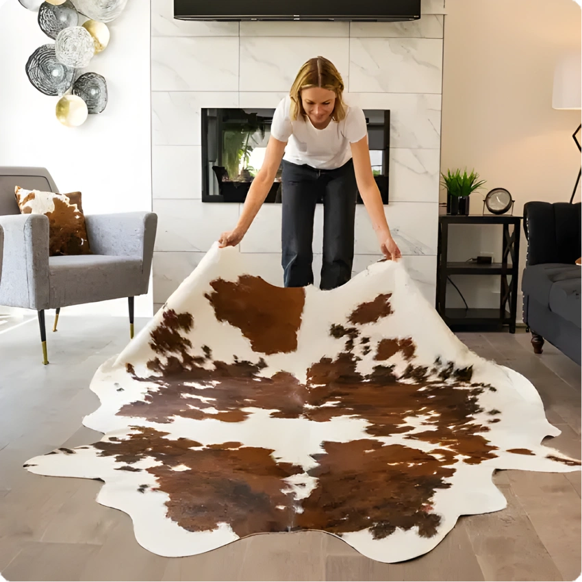 Cowhide rug installation services Dubai
