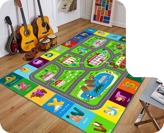 Stylish printed kids floor mats
